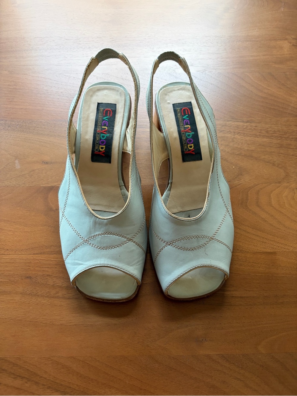 Vintage Everybody by BZ Moda Women's Slingback Peep-Toe Block Heel
